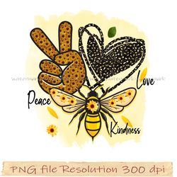 Sunflower Sublimation Bundle PNG, Sunflower png, Peace love kindness png, Design 350 dpi, digital file, Instantdownload