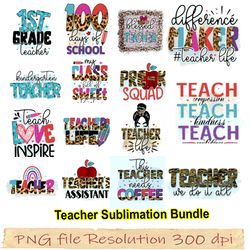 Teacher Sublimation bundle, png Teacher, Teacher png, Teacher life png, Digital file, Instantdownload