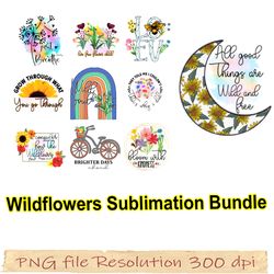 Wildflowers Sublimation PNG Bundle, Watercolor Wildflower Sublimation Design, Flower Sublimation sublimation, 350 dpi