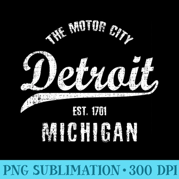 Detroit Motor City Michigan Est. 1701 Souvenir Sweatshirt - PNG Prints - Unleash Your Inner Rebellion