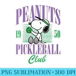 womens peanuts - snoopy pickleball club 1950 - modern png designs