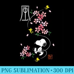 peanuts snoopy & woodstock japan cherry blossom - exclusive png designs