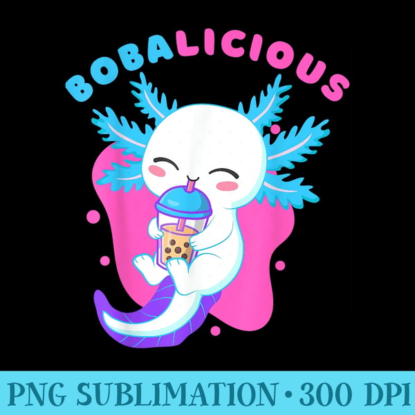 Logoof Bobalious Bobalicious Boba Tea Bubble Tea Milk Tea Anime AxolotlKawaii | Inspire ...