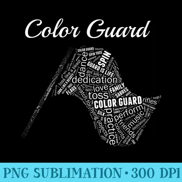 Color Guard Flag Word Collage Band Colorguard - PNG Download | Inspire ...
