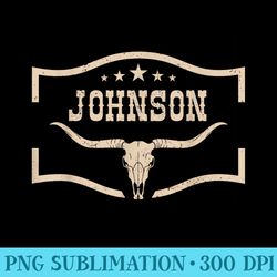 classic johnson cow name distressed vintage retro bullskull - png clipart download