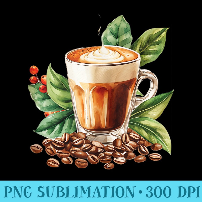 Elegant Coffee Mug for Coffee Drinkers and Barista - High Quality PNG Files - Versatile And Customizable Designs