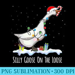cute funny santa duck silly goose on the loose christmas - download png files