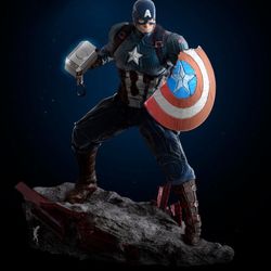 3D Model Captain America with Broken Shield STL File, Instant Download