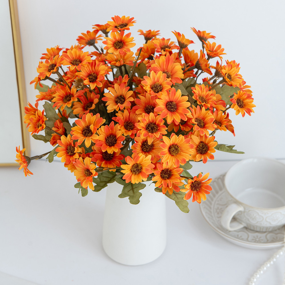 Artificial Plastic Daisy Flowers, Centerpieces, Fake Plant Wedding Decor, Room and Home Party Gifts, Handheld Festival B
