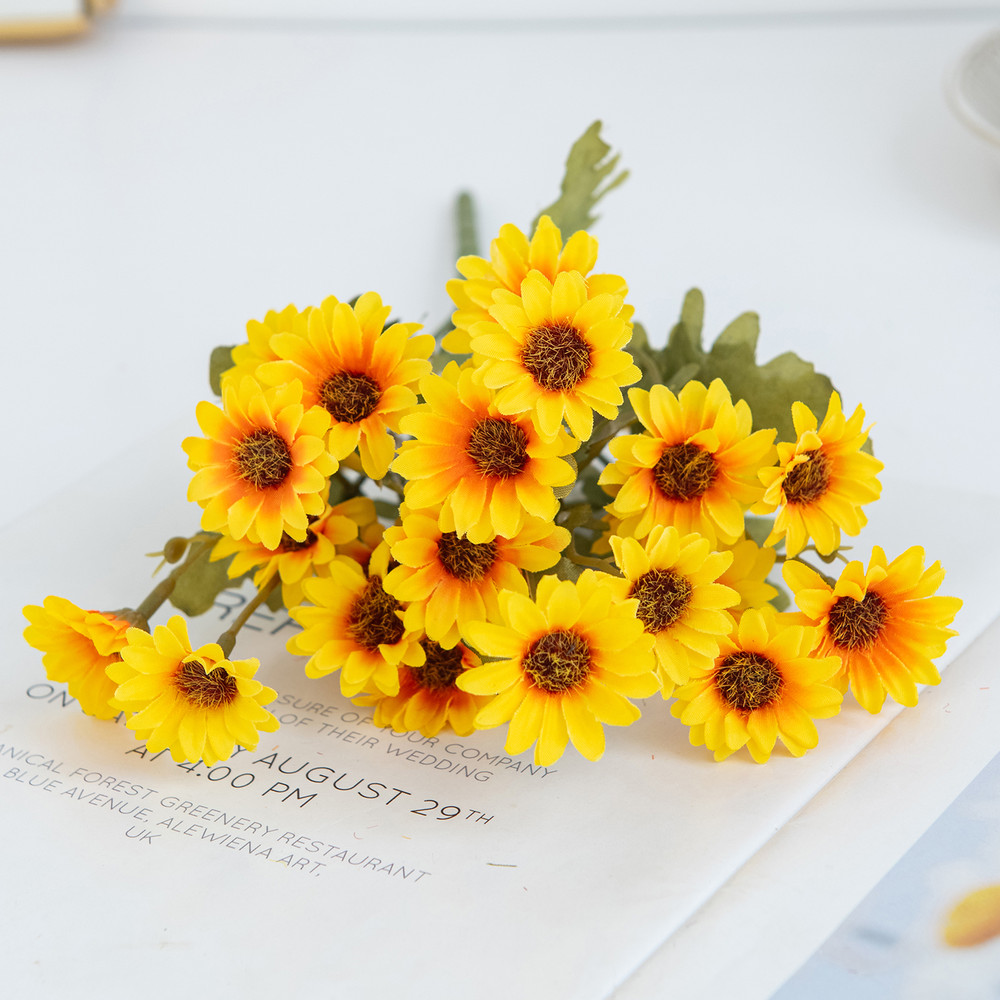 Artificial Plastic Daisy Flowers, Centerpieces, Fake Plant Wedding Decor, Room and Home Party Gifts, Handheld Festival B