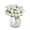 Artificial Flower White Rose Bundle, Ten Head Silk Roses for Wedding, Scrapbook, Outdoor Garden, Party, Family Room Vase