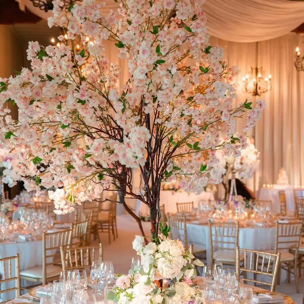 Artificial Flowers, Sakura Garland, Cherry Blossom Vine, Wedding Arch Decoration, Silk Fake Plants, Garden Backdrop