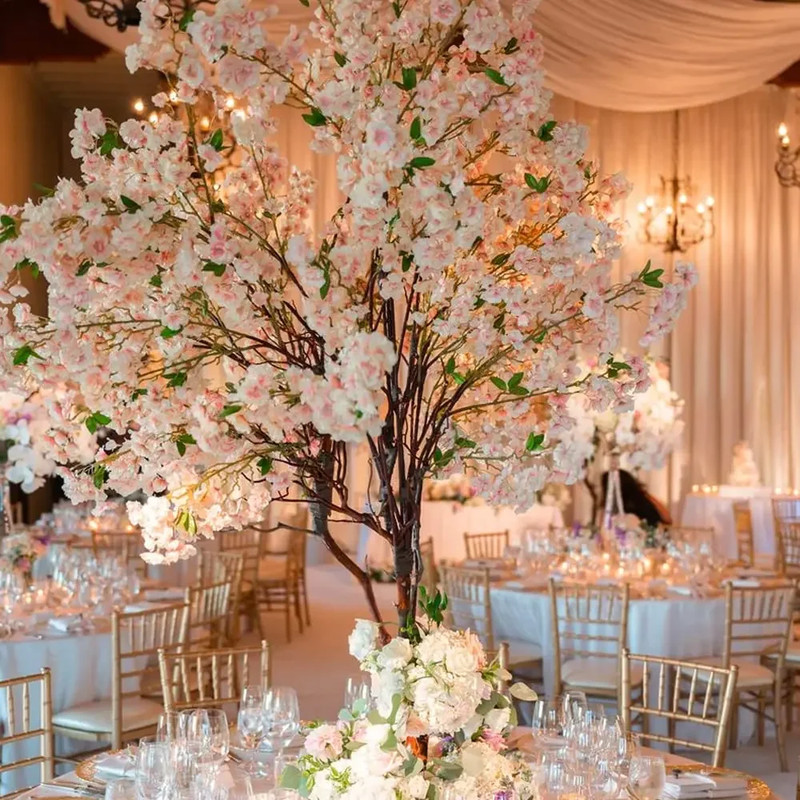 Artificial Flowers, Sakura Garland, Cherry Blossom Vine, Wedding Arch Decoration, Silk Fake Plants, Garden Backdrop