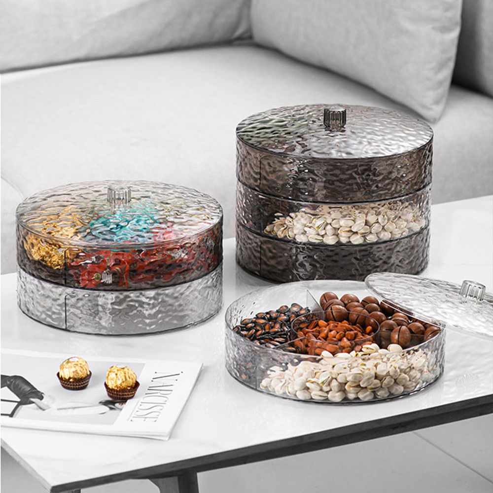 Thickened Multi-layer Stacked Fruit Plate, Household Nut Plate, Melon Seeds Compartment, Snack Fruit Plate Storage Box