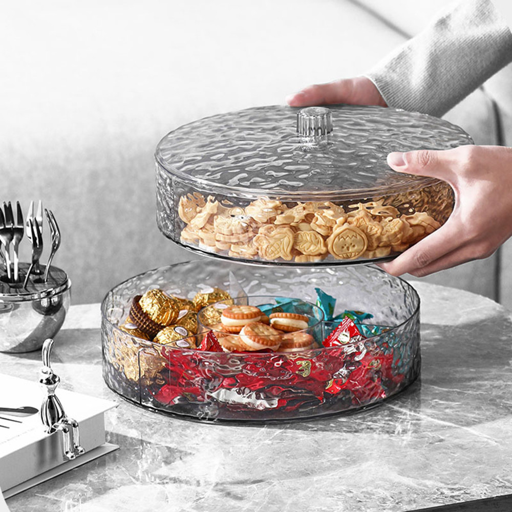 Thickened Multi-layer Stacked Fruit Plate, Household Nut Plate, Melon Seeds Compartment, Snack Fruit Plate Storage Box