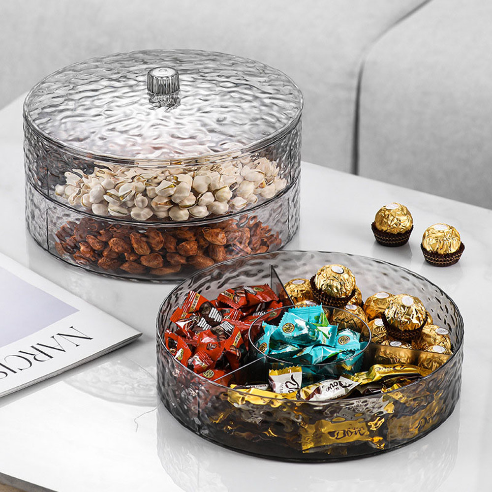 Thickened Multi-layer Stacked Fruit Plate, Household Nut Plate, Melon Seeds Compartment, Snack Fruit Plate Storage Box
