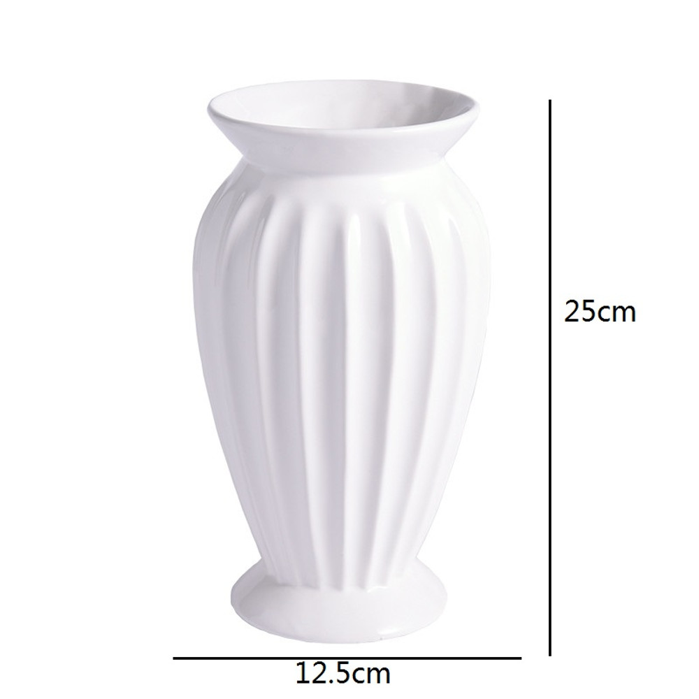 Modern Minimalist Ceramic Flower Vase, Style Tabletop Ornament, White Creative Home Christmas Decoration