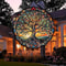 Tree of Life Wall Art, Round Sun Hanging Sign, Acrylic Welcome Plate Decor for Indoor Outdoor Window