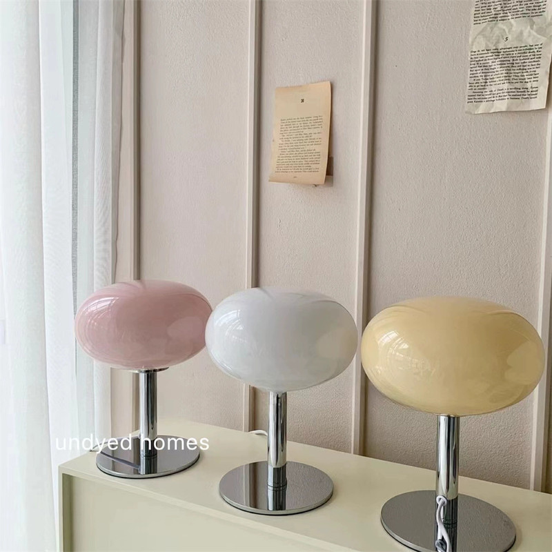 Lollipop Table Lamp, Medieval Cream Glass Lamp, Retro Standing Lamp, Simple Atmosphere Decor for Living Room, Bedroom