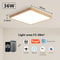 Smart Ceiling Lamp Wood Grain Square Design Alexa And Google Home Voice Control Modern LED Ceiling 6