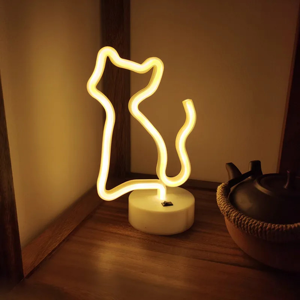 Cat Neon Light Sign USB And Battery Powered Animal Figure Lamp For Room Decor 4