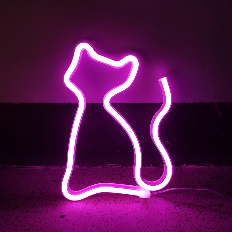 Cat Neon Light Sign USB And Battery Powered Animal Figure Lamp For Room Decor 7