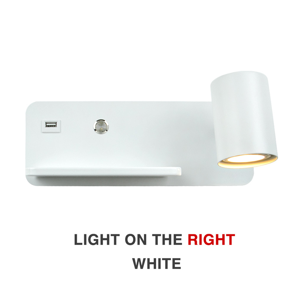 LED Wall Sconce, with USB and Wireless Charging, Modern Indoor Wall Lamp for Bedroom, Bed side Lighting