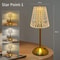 Rechargeable Crystal LED Table Lamp Touch Sensor Dimmable Desktop Night Light For Bedroom Bedside H 9