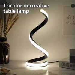 modern spiral table lamp, dimmable led night light, bedside lamps for bedroom, office, and living room decor
