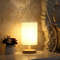 Modern LED Table Lamp, Dimmable USB Bedside Light, Simple Style Fabric Lampshade for Bedroom Decor, Night Light