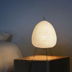 design paper table lamp, tripod rice paper style, led desk lamp for bedroom