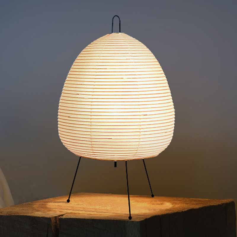 Design Paper Table Lamp, Tripod Rice Paper Style, LED Desk Lamp for Bedroom