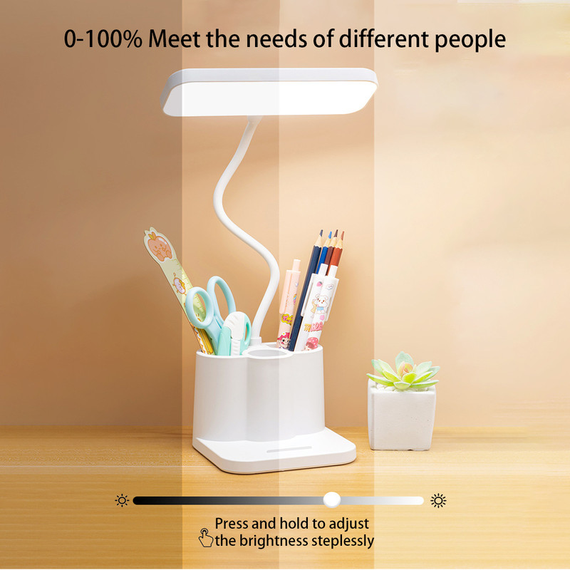 USB Desk Lamp Dimmable Eye Protection Reading Light Flexible Goose Neck For Bedroom Bedside Dormito 2