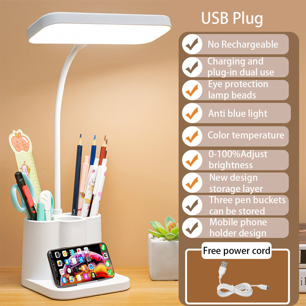 USB Desk Lamp Dimmable Eye Protection Reading Light Flexible Goose Neck For Bedroom Bedside Dormito 6