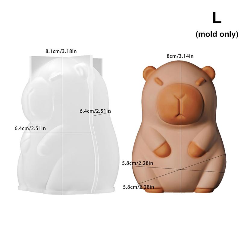 Cute Capybara Candle Making Kit, Animal Candle Mold, Wax and Resin Craft, Home Decor Silicone Mold