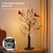 Vintage LED Christmas Tree, Red Berry Tree Light with Cardinals, Glowing Holiday Decoration
