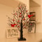 Vintage LED Christmas Tree, Red Berry Tree Light with Cardinals, Glowing Holiday Decoration