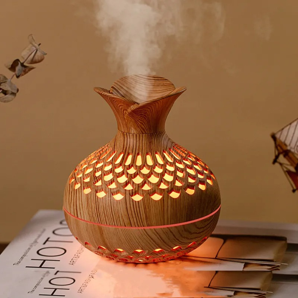Wood Grain Humidifier, USB Aroma Diffuser, Atomizer for Home and Office, Ideal Gift, Moisturizing Instrument