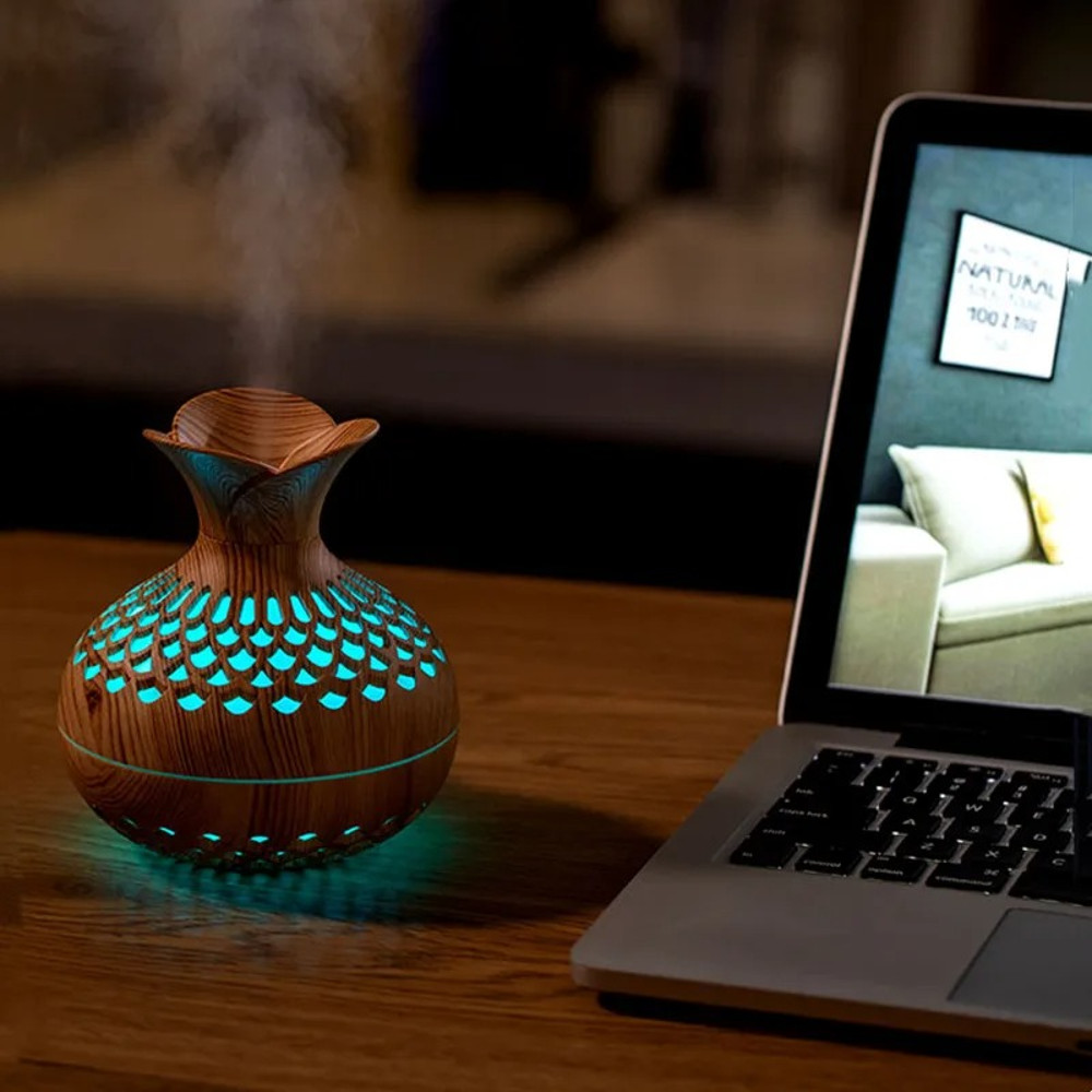 Wood Grain Humidifier, USB Aroma Diffuser, Atomizer for Home and Office, Ideal Gift, Moisturizing Instrument