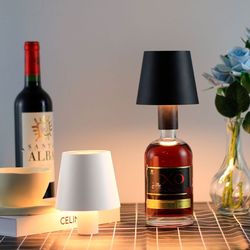 creative wine bottle lamp, portable, dimmable, for bar, restaurant, camping decor