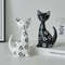 Nordic Minimalist Wooden Cat Ornament, Black and White Couple Spotted Kitten, Cute Desktop Decoration
