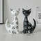 Nordic Minimalist Wooden Cat Ornament, Black and White Couple Spotted Kitten, Cute Desktop Decoration