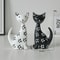 Nordic Minimalist Wooden Cat Ornament, Black and White Couple Spotted Kitten, Cute Desktop Decoration