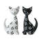 Nordic Minimalist Wooden Cat Ornament, Black and White Couple Spotted Kitten, Cute Desktop Decoration