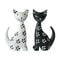 Nordic Minimalist Wooden Cat Ornament, Black and White Couple Spotted Kitten, Cute Desktop Decoration