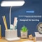 LED Multi Function Pen Holder Desk Lamp, with USB Connection for Phone Charging, Adjustable Brightness