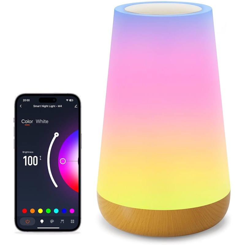 Smart APP WIFI Table Lamp, Ambient Bedside Lamp with Multiple Lighting Modes, Remotely Controlled Night Light