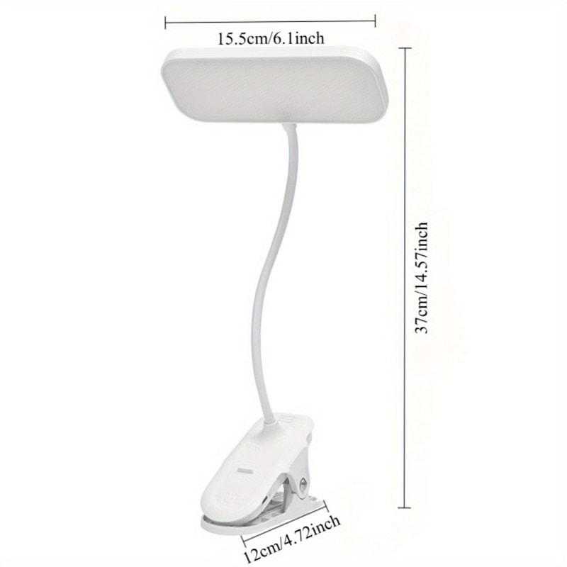 USB Rechargeable Clip On Lamp, Portable LED Desk Light, Touch Control with 3 Dimmable Modes, Eye Protection Reading