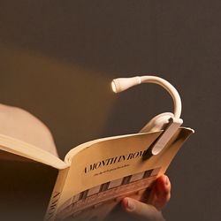rechargeable mini led book light, eye protection reading lamp, 360 flip, adjustable clip, for bedroom, travel, study