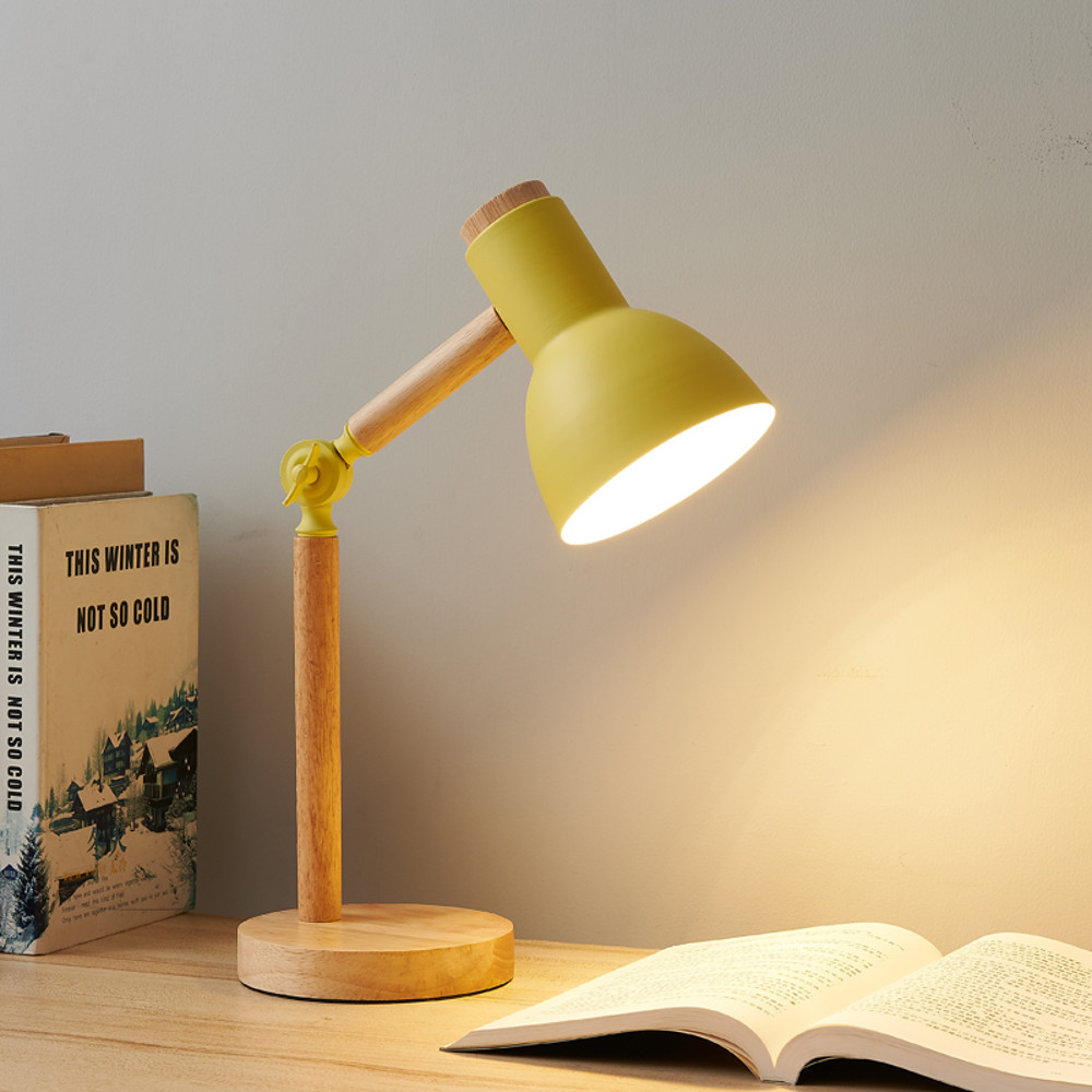 Simple Wooden Art Table Lamp LED Eye Protection Reading Light Adjustable Bedside Desk Lamp For Bedr 6